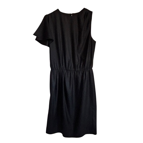 NWT Banana Republic BR Monogram One-Shoulder Dress Size 4 Black - Picture 1 of 16